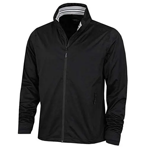 Produktbild: Calvin Klein Herren Kragen Details wasserdichte Golfjacke - Schwarz/Schwarz XXL