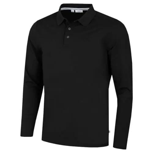 Produktbild: Calvin Klein Herren Langarm-Stretch-Campus-Golf-Polo- Schwarz - XXXL