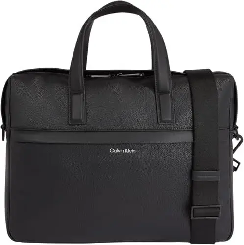 Produktbild: Calvin Klein Herren Laptoptasche Ck Must Laptop Bag Kunstleder, Schwarz (Ck Black Pebble), Einheitsgröße