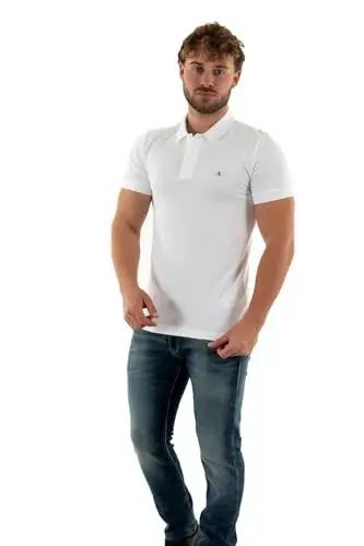Produktbild: Calvin Klein Jeans Herren Poloshirt Kurzarm Slim Fit, Weiß (Bright White), XL