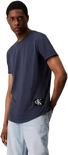 Produktbild: Calvin Klein Herren T-Shirt Kurzarm Badge Turn Up Sleeve Rundhalsausschnitt, Ink (Blau), XXXL