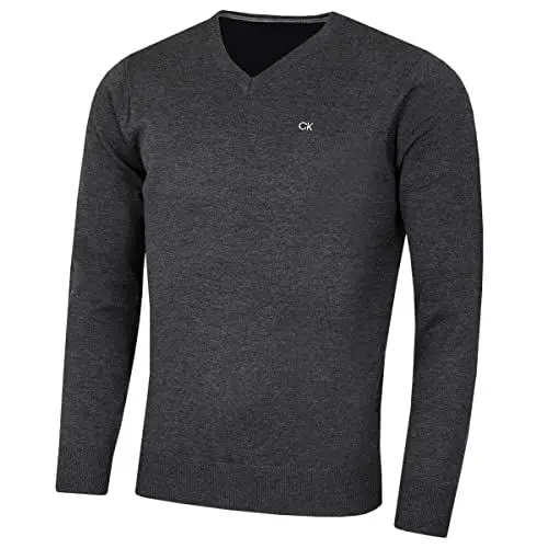 Produktbild: Calvin Klein Herren V-Ausschnitt Soft Cotton Pullover - Charcoal Marl - L