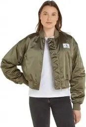 Produktbild: Calvin Klein Jeans Damen Bomberjacke Satin Bomber Übergangsjacke, Grün (Dusty Olive), S
