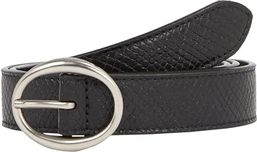 Produktbild: Calvin Klein Jeans Damen Classic Round LTHR Belt 25MM SN K60K611584 Gürtel, Schwarz (Black), 80