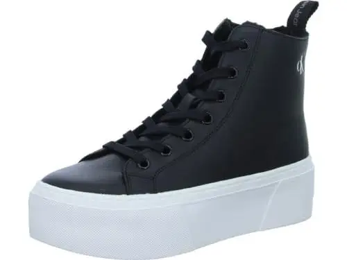 Produktbild: Calvin Klein Jeans Damen Cupsole Sneaker Cupsole Flatform Mid Schuhe, Schwarz (Black/Bright White), 38
