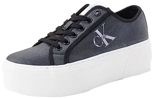 Produktbild: Calvin Klein Jeans Damen Cupsole Sneaker Schuhe, Grau (Black/Lavender Aura), 37