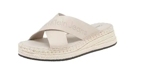 Produktbild: Calvin Klein Jeans Damen Espadrilles mit Absatz, Mehrfarbig (Triple Eggshell), 40