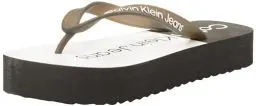Produktbild: Calvin Klein Jeans Damen Flip Flops Beach Sandal Flatform mit Plateau, Schwarz (Black/Bright White), 39