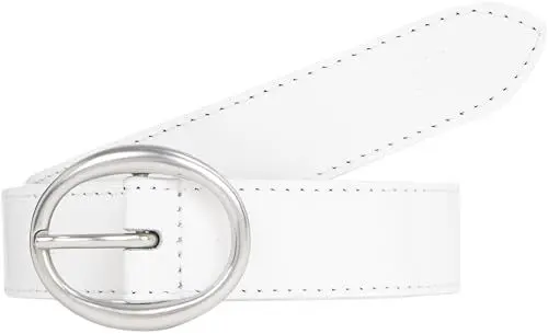 Produktbild: Calvin Klein Jeans Damen Gürtel Classic Round Lthr Belt25Mm aus Leder, Weiß (Bright White), 135 cm