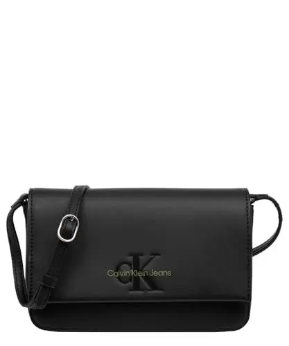 Produktbild: Calvin Klein Jeans Damen Handy-Portemonnaie Sculpted Wallet zum Umhängen, Schwarz (Black/Dark Juniper), Einheitsgröße