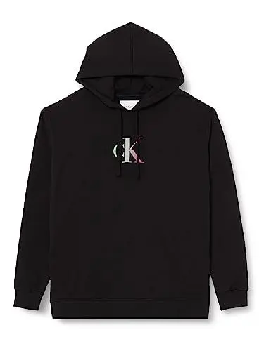 Produktbild: Calvin Klein Jeans Damen Hoodie Plus Gradient mit Kapuze, Schwarz (Ck Black), XL