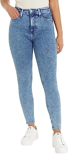 Produktbild: Calvin Klein Jeans Damen Jeans High Rise Ankle Skinny Fit, Blau (Denim Medium), 32W