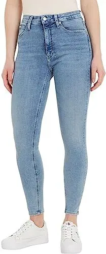 Produktbild: Calvin Klein Jeans Damen Jeans High Rise Ankle Super Skinny Fit, Blau (Denim Light), 30W