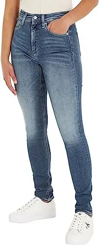 Produktbild: Calvin Klein Jeans Damen Jeans High Rise Skinny Fit, Blau (Denim Dark), 24W / 30L