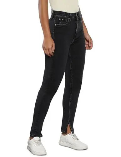 Produktbild: Calvin Klein Jeans Damen Jeans High Rise Skinny Fit, Schwarz (Denim Black), 28W / 32L