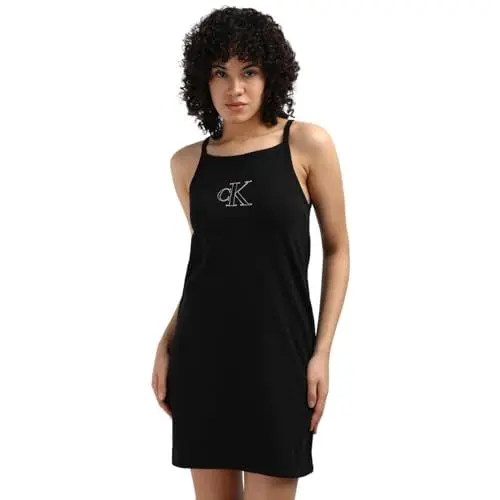 Produktbild: Calvin Klein Jeans Damen Kleid Tank Dress Kurz, Schwarz (Ck Black), M