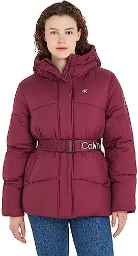 Produktbild: Calvin Klein Jeans Damen Logo Belt Short Puffer J20J221896 Gepolsterte Jacken, Lila (Amaranth), XXL