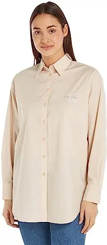 Produktbild: Calvin Klein Jeans LOOSE MONOLOGO SHIRT Gewebte Oberteile Damen, Beige (Putty Beige), M