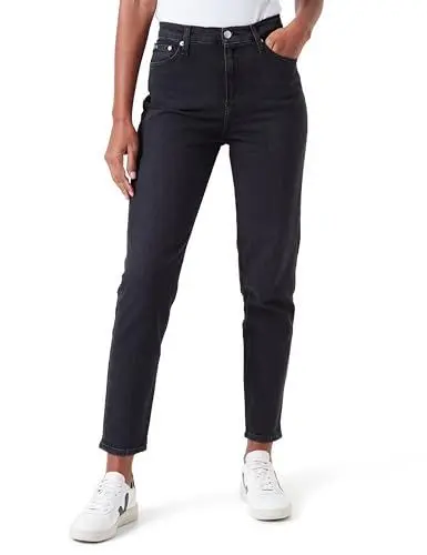 Produktbild: Calvin Klein Damen Jeans Hose Mom Fit, Schwarz (Denim Black), 30W