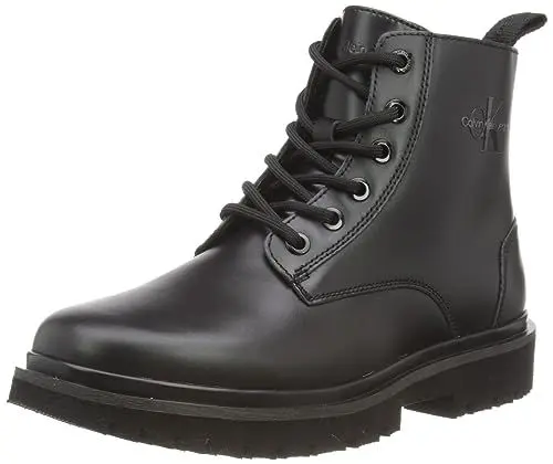 Produktbild: Calvin Klein Jeans Damen Mid Boot Stiefel Eva Mid Lace Up Boot Leder, Schwarz (Triple Black), 38