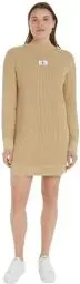 Produktbild: Calvin Klein Jeans Damen Pullover-Kleid Washed Monologo Sweater Dress Langarm, Beige (Warm Sand), M