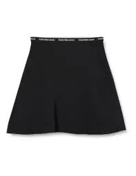 Produktbild: Calvin Klein Jeans Damen Rock Logo Elastic Skirt Minirock, Schwarz (Ck Black), XL