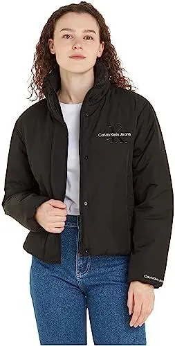 Produktbild: Calvin Klein Jeans Damen Short Lightweight Padded Jacket J20J221883 Gepolsterte Jacken, Schwarz (Ck Black), L