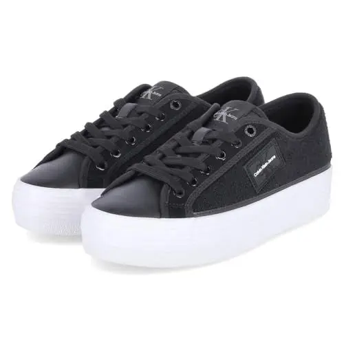 Produktbild: Calvin Klein Jeans Damen Sneaker Bold Vulcanized Flatform Low T Plateau, Mehrfarbig (Black/Bright White), 37 EU