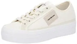Produktbild: Calvin Klein Jeans Damen Sneaker Bold Vulcanized Flatform Low T Plateau, Weiß (Creamy White/Bright White), 39 EU