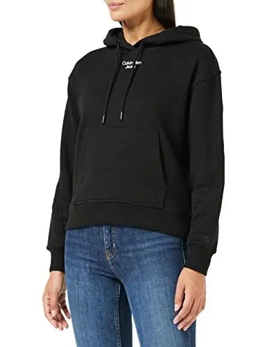Produktbild: Calvin Klein Jeans Damen Stacked Logo J20J218048 Hoodies, Schwarz (Ck Black), S