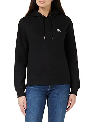 Produktbild: Calvin Klein Jeans CK EMBROIDERY HOODIE Andere schwere Strickwaren Damen, Schwarz (Ck Black), M