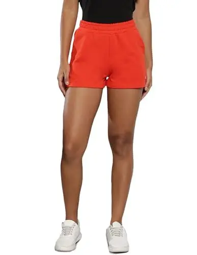 Produktbild: Calvin Klein Jeans Damen Sweatshorts Badge Shorts Baumwoll-Frottee, Rot (Fiery Red), XXL