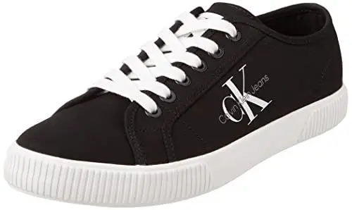 Produktbild: Calvin Klein Jeans Damen Vulcanized Sneaker Essential Vulcano Monogram Schuhe, Schwarz (Black/White), 38