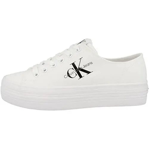 Produktbild: Calvin Klein Jeans Damen Vulcanized Sneaker Vulc Flatform Essential Mono Plateau, Weiß (White), 40