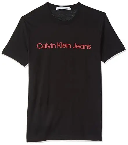 Produktbild: Calvin Klein Jeans Herren CORE INSTITUTIONAL LOGO SLIM TEE, Ck Black / Salsa, XXS