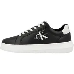 Produktbild: Calvin Klein Jeans Herren Chunky Sole Sneaker Chunky Cupsole Monologo Schuhe, Schwarz (Black/White), 43