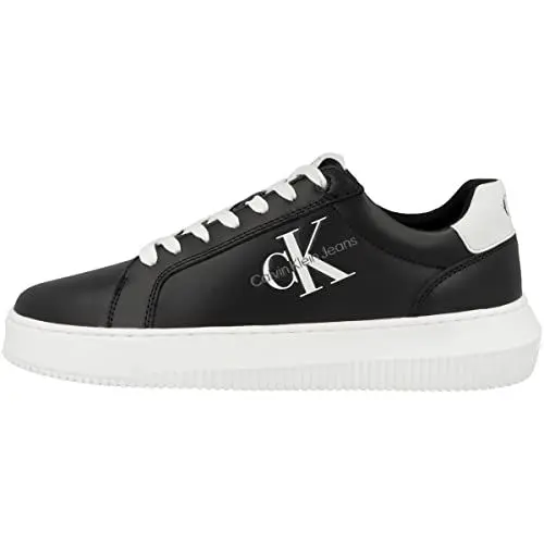 Produktbild: Calvin Klein Jeans Herren Chunky Sole Sneaker Chunky Cupsole Monologo Schuhe, Schwarz (Black/White), 43