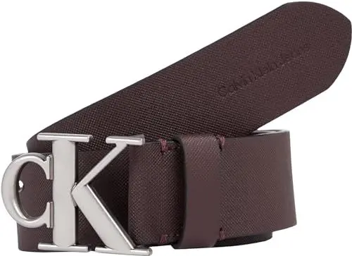 Produktbild: Calvin Klein Jeans Herren Gürtel Ro Mono Plaque 40mm Ledergürtel, Braun (Bitter Brown), 90