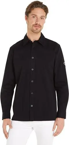 Produktbild: Calvin Klein Jeans Herren Hemd Badge Shirt Freizeithemd, Schwarz (Ck Black), S