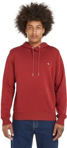 Produktbild: Calvin Klein Jeans Herren Hoodie Embro Badge mit Kapuze, Rot (Garnet), XL