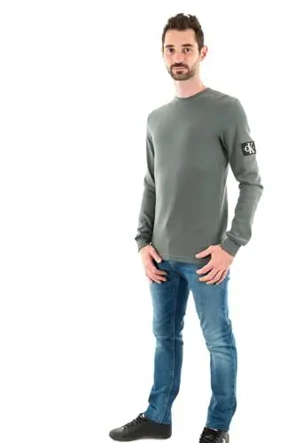 Produktbild: Calvin Klein Jeans BADGE WAFFLE LS TEE Langarm Strickoberteile Herren, Grau (Endless Grey), XS