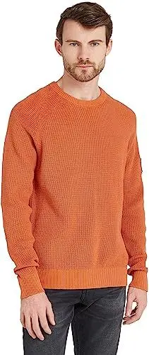 Produktbild: Calvin Klein Jeans Herren Pullover Badge Easy Strickpullover, Orange (Burnt Clay), XS