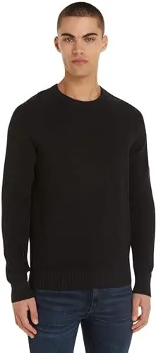 Produktbild: Calvin Klein Jeans Herren Pullover Badge Easy Sweater Strickpullover, Schwarz (Ck Black), L