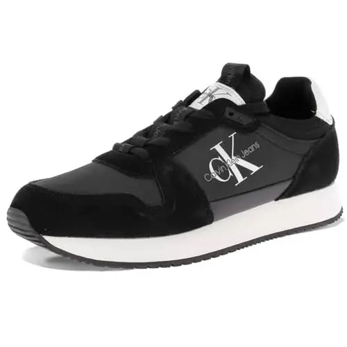 Produktbild: Calvin Klein Jeans Herren Runner Sneaker Runner Sock Laceup Ny-Lth Sportschuhe, Mehrfarbig (Black/Bright White), 40 EU