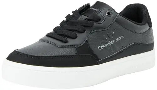 Produktbild: Calvin Klein Jeans Herren Sneaker aus Leder, Schwarz (Black/Bright White), 43