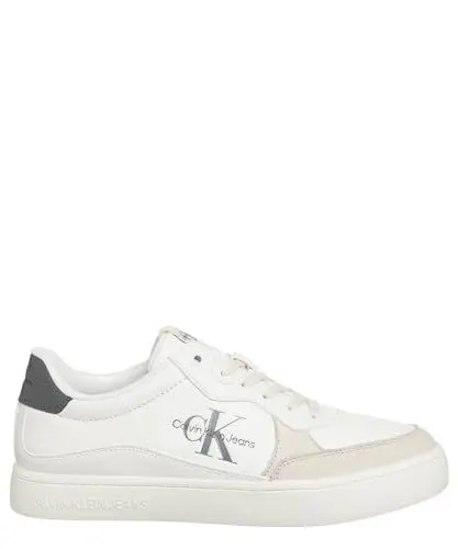 Produktbild: Calvin Klein Jeans Herren Sneaker aus Leder, Weiß (Bright White/Charcoal Grey), 44