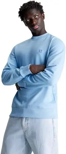 Produktbild: Calvin Klein Jeans Herren Sweatshirt Badge Crew Neck ohne Kapuze, Blau (Dusk Blue), XXXL