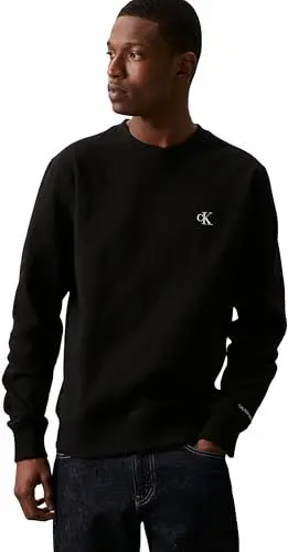 Produktbild: Calvin Klein Jeans Herren Sweatshirt Ck Essential ohne Kapuze, Schwarz (Ck Black), XL