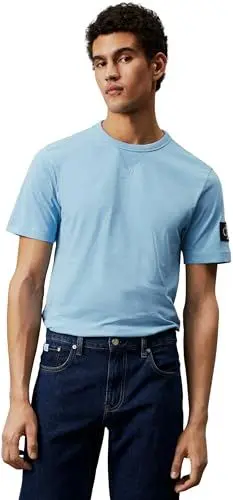 Produktbild: Calvin Klein Jeans Herren T-Shirt Kurzarm Badge Regular Rundhalsausschnitt, Blau (Dusk Blue), L