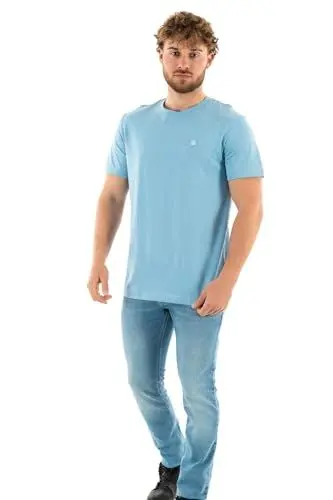 Produktbild: Calvin Klein Jeans Herren T-Shirt Kurzarm Ck Embro Badge Rundhalsausschnitt, Blau (Dusk Blue), S